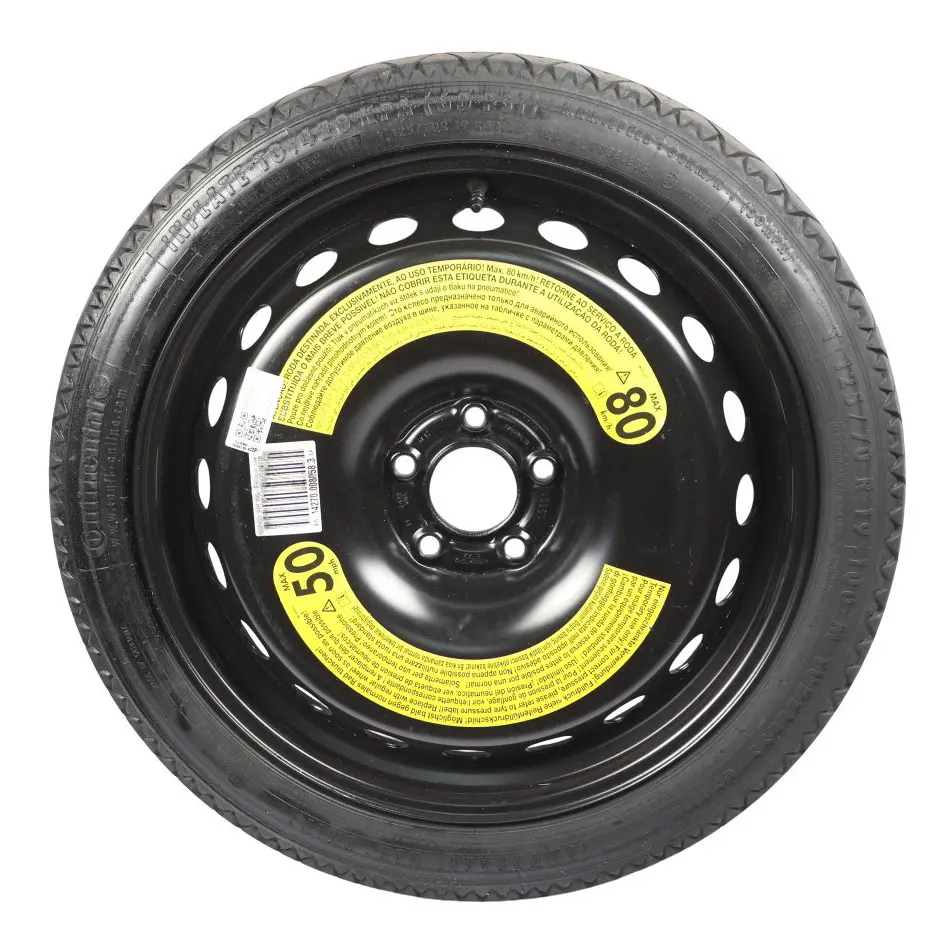 Saver Spare Wheel R19 4J 125/70 ET22 to Audi S4 B9 A5 F5 Avant Space with Part number 8W0601027B Audi S4 B9 A5 F5 Avant Space Saver Spare Wheel R19 4J 125/70 ET22 - SKU 8W0601027B-1 - Part number 8W0601027B