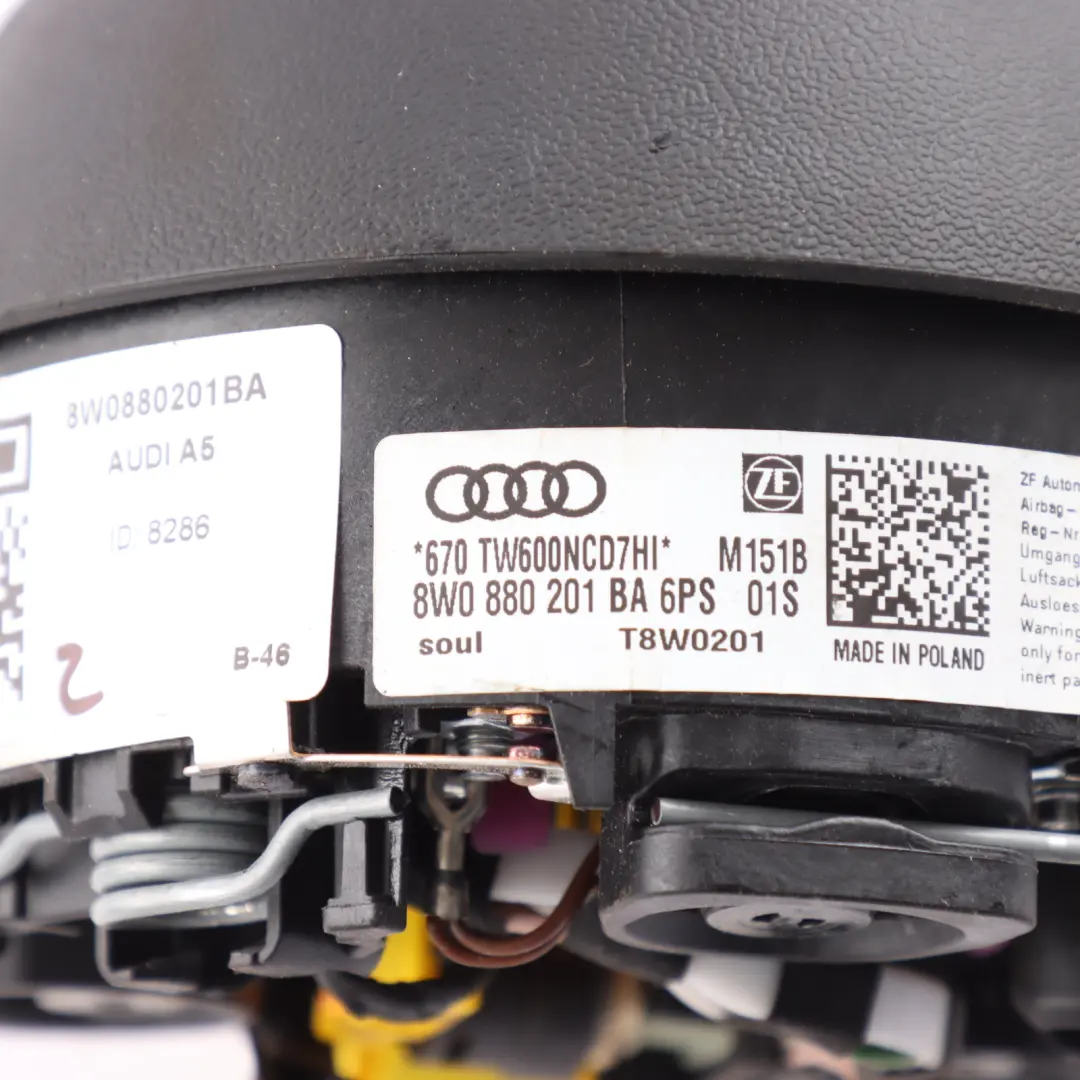 Steering Wheel Driver's Side Air Module Unit to Audi A5 F5 A4 B9 with Part number 8W0880201BA Audi A5 F5 A4 B9 Steering Wheel Driver's Side Air Module Unit - SKU 8W0880201BA - Part number 8W0880201BA