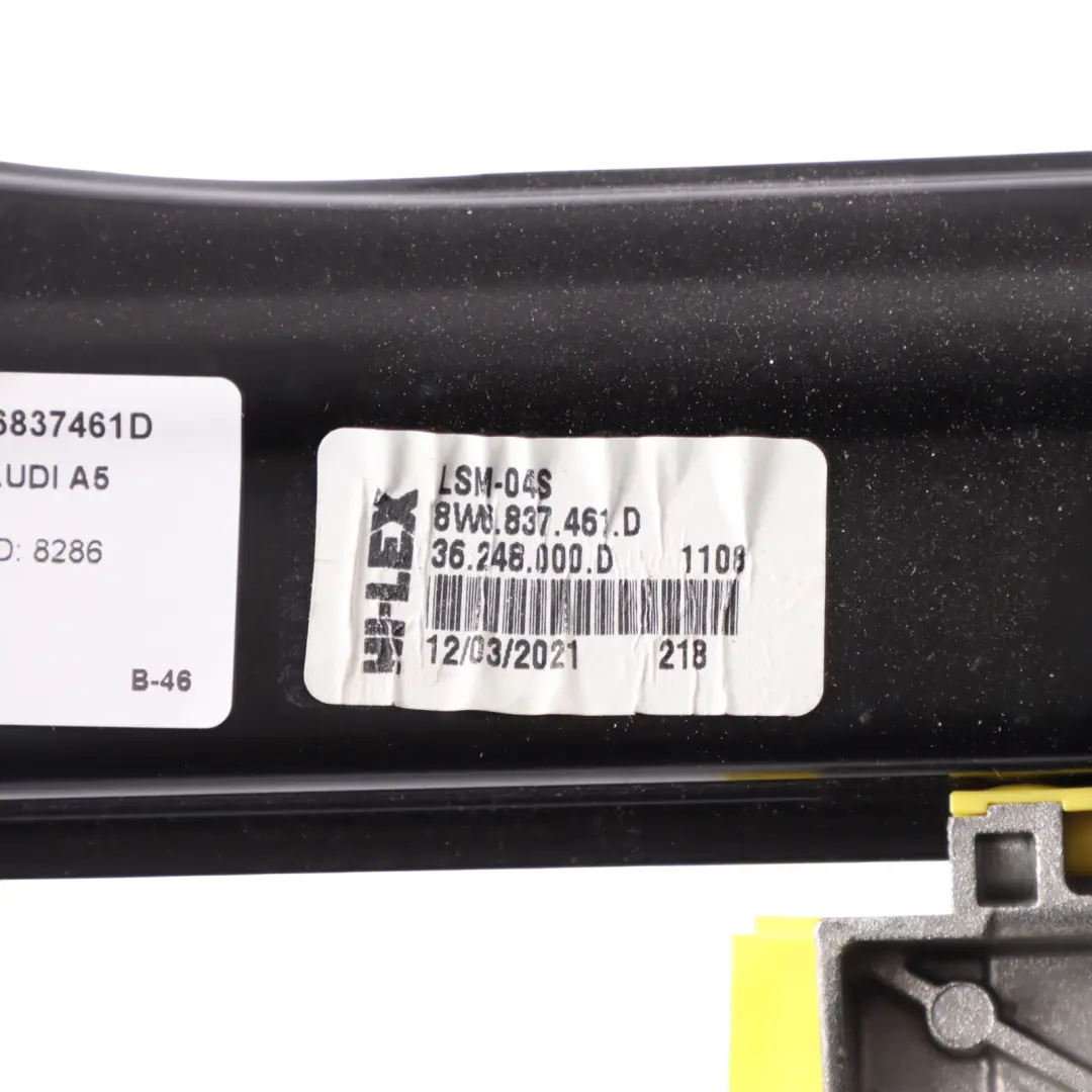 Audi A5 F5 Coupe Türfensterheber Mechanismus Links - SKU 8W6837461D - Teilenummer 8W6837461D