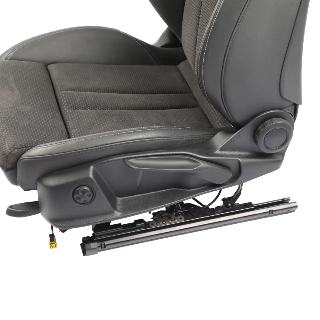 Audi A5 F5 Coupe Seat Front Left N/S S-Line Heated Half Leather Black Grey - SKU 8W6881805P - Part number 8W6881805P
