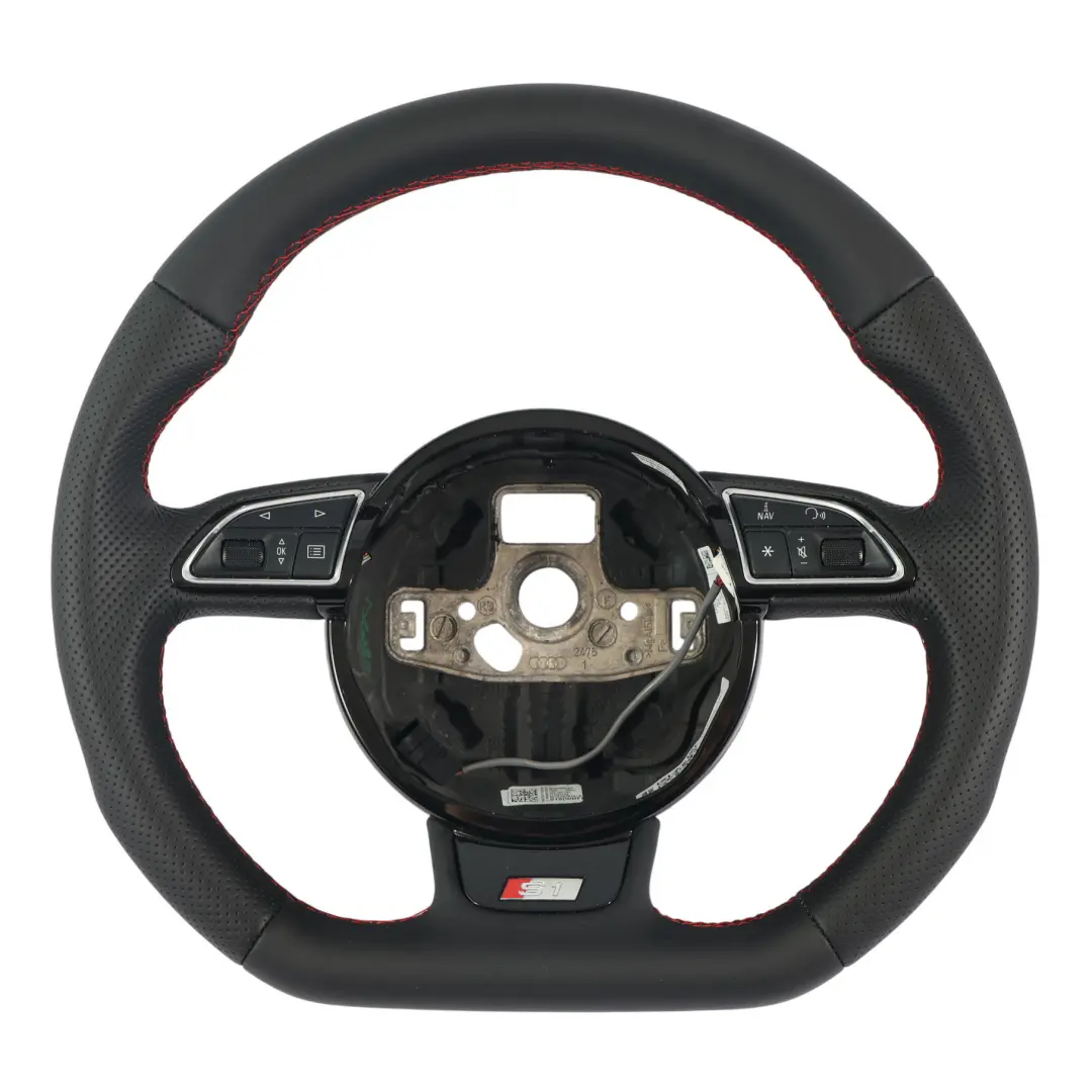 NUOVO In Pelle Nera Fondo Piatto per Audi A1 S1 8X Volante con numero di parte 8X0419091AD Audi A1 S1 8X Volante NUOVO In Pelle Nera Fondo Piatto - SKU 8X0419091AD-1 - Numero di parte 8X0419091AD