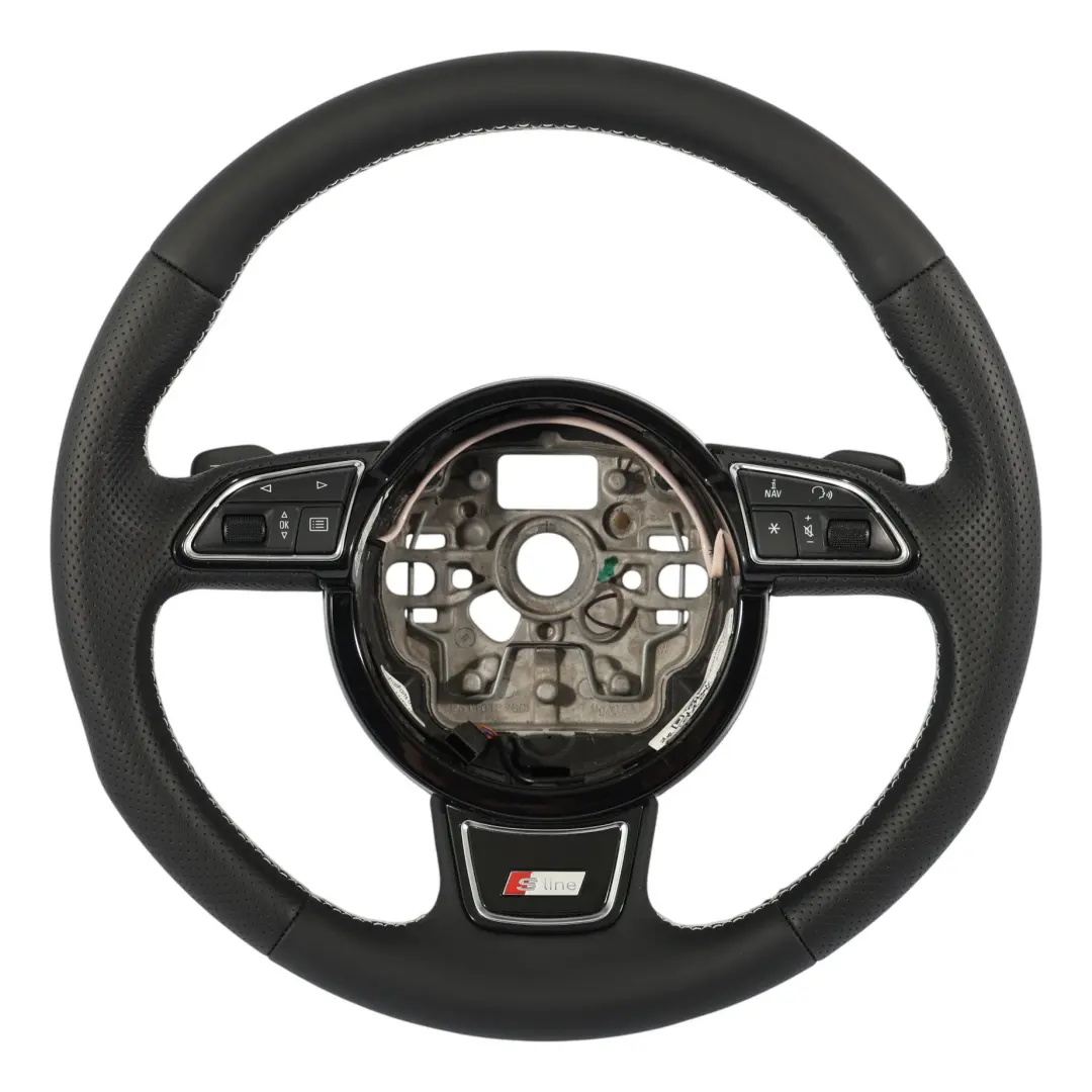 NEU Schwarzes Leder Lenkrad Schaltwippen für Audi A6 C7 S-Line mit Teilenummer 8X0419091M Audi A6 C7 S-Line NEU Schwarzes Leder Lenkrad Schaltwippen - SKU 8X0419091M-3 - Teilenummer 8X0419091M