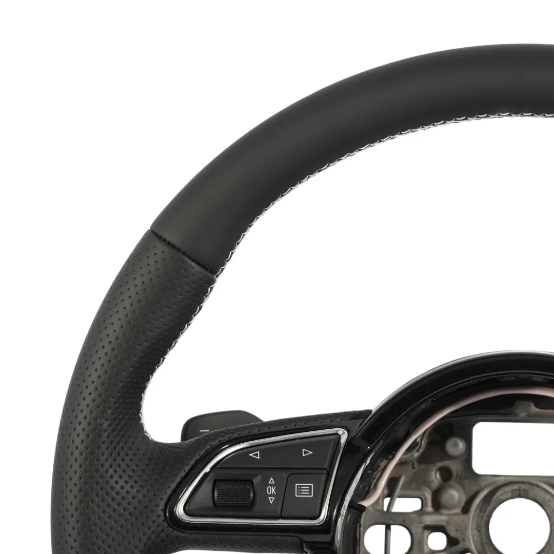 NUOVO Volante In Pelle Nera Cambio al Volante per Audi A6 C7 S-Line con numero di parte 8X0419091M Audi A6 C7 S-Line NUOVO Volante In Pelle Nera Cambio al Volante - SKU 8X0419091M-3 - Numero di parte 8X0419091M