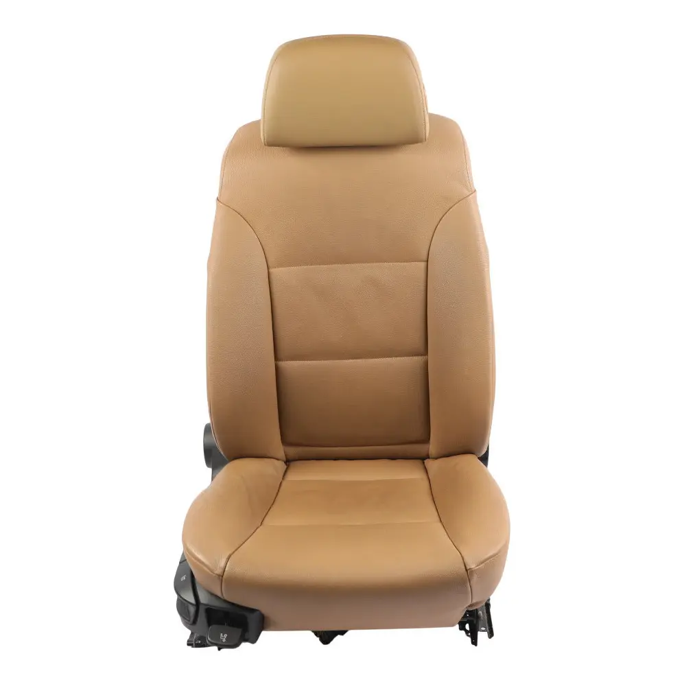 BMW E60 E61 LCI Front Seat Electric Heated Leather Natural Brown Right O/S