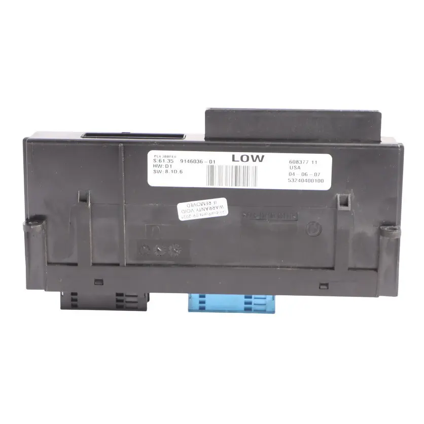 ECU Body Control Module Unit JBBFEII PL4 LOW to BMW X5 E70 with Part number 9146036 BMW X5 E70 ECU Body Control Module Unit JBBFEII PL4 LOW - SKU 9146036-1 - Part number 9146036