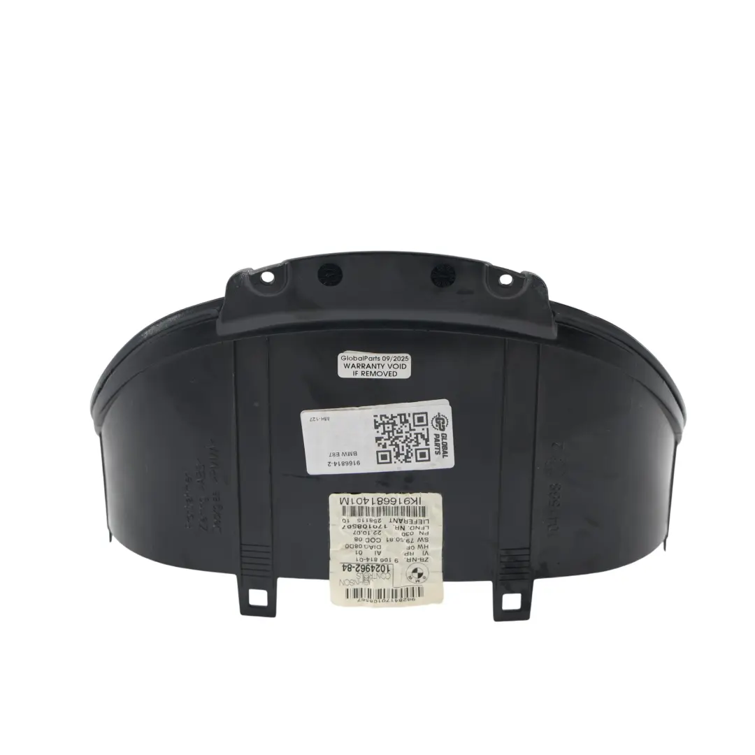 BMW E81 E82 E87 Cuadro De Instrumentos Velocímetro Relojes Gasolina - SKU 9166814-2 - Número de pieza 9166814