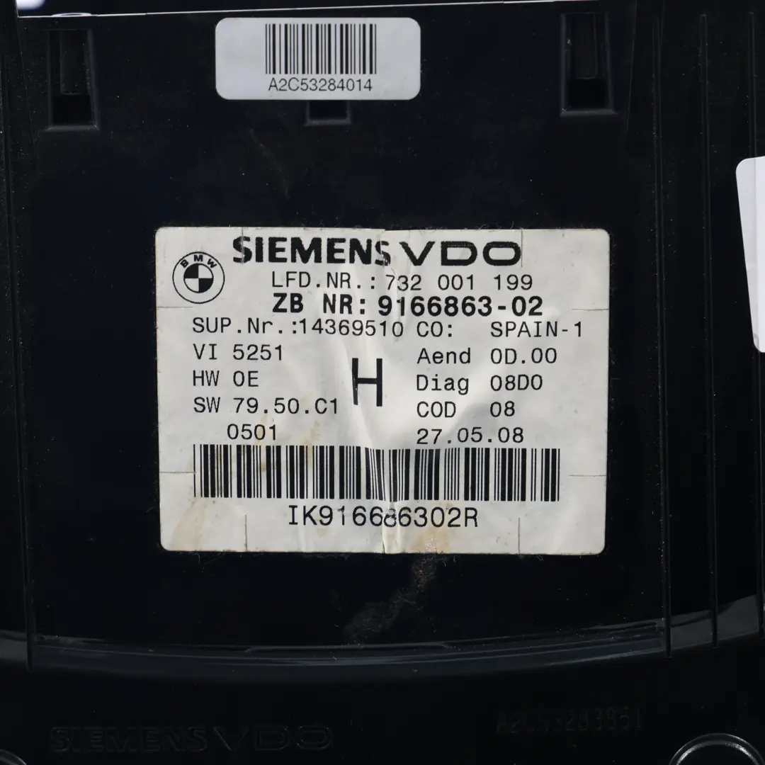 BMW E90 E91 E92 Kombiinstrument Tacho Uhren Abdeckung Diesel - SKU 9166863-1 - Teilenummer 9166863