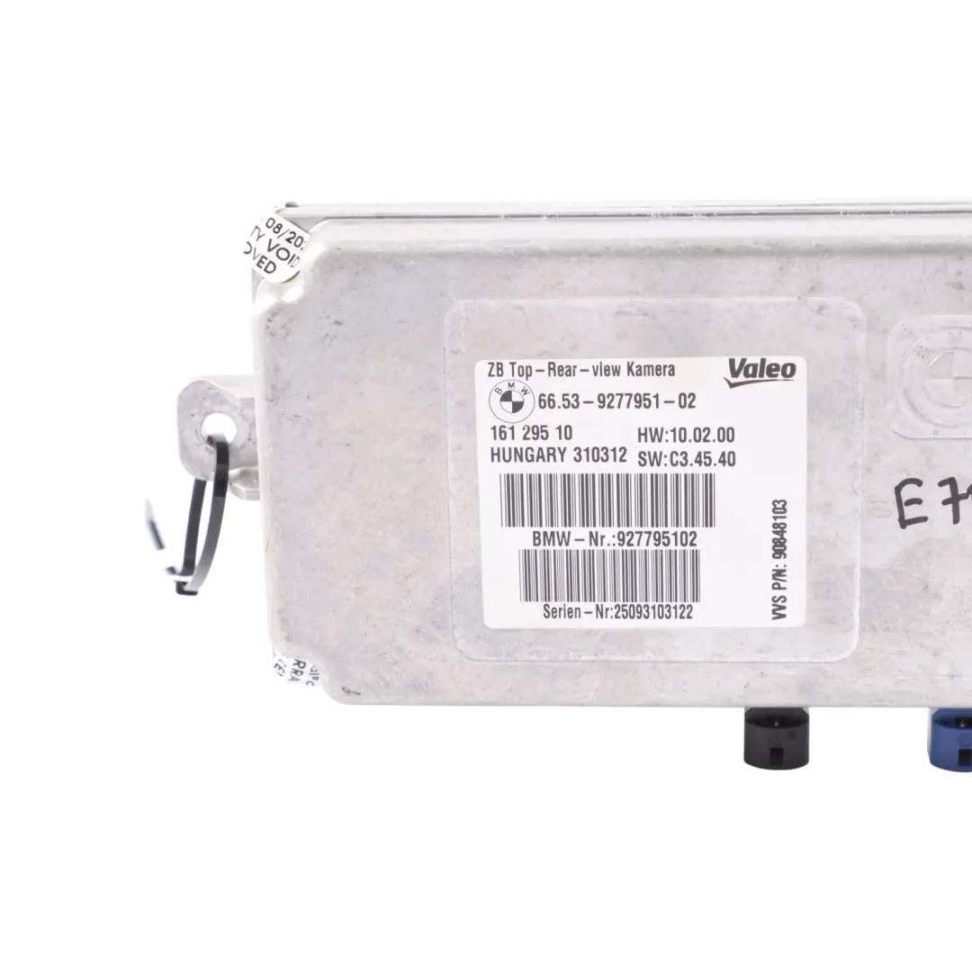 Control Unit Module Top Rear Side View Camera to BMW X5 E70 X6 E71 with Part number 9277951 BMW X5 E70 X6 E71 Control Unit Module Top Rear Side View Camera - SKU 9277951 - Part number 9277951