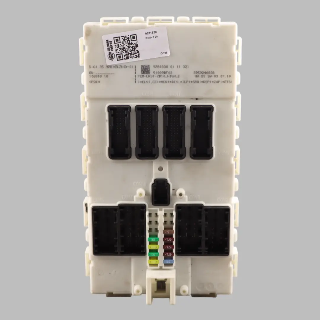 Central Body Comfort Module Control Unit ECU LEAR to BMW F20 with Part number 9281830 BMW F20 Central Body Comfort Module Control Unit ECU LEAR - SKU 9281830 - Part number 9281830