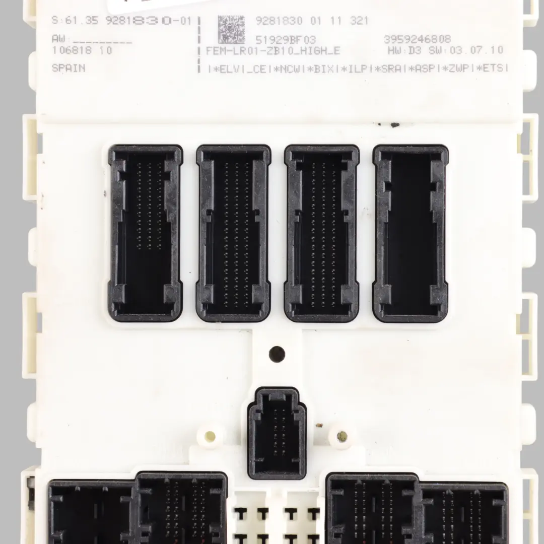 Central Body Comfort Module Control Unit ECU LEAR to BMW F20 with Part number 9281830 BMW F20 Central Body Comfort Module Control Unit ECU LEAR - SKU 9281830 - Part number 9281830