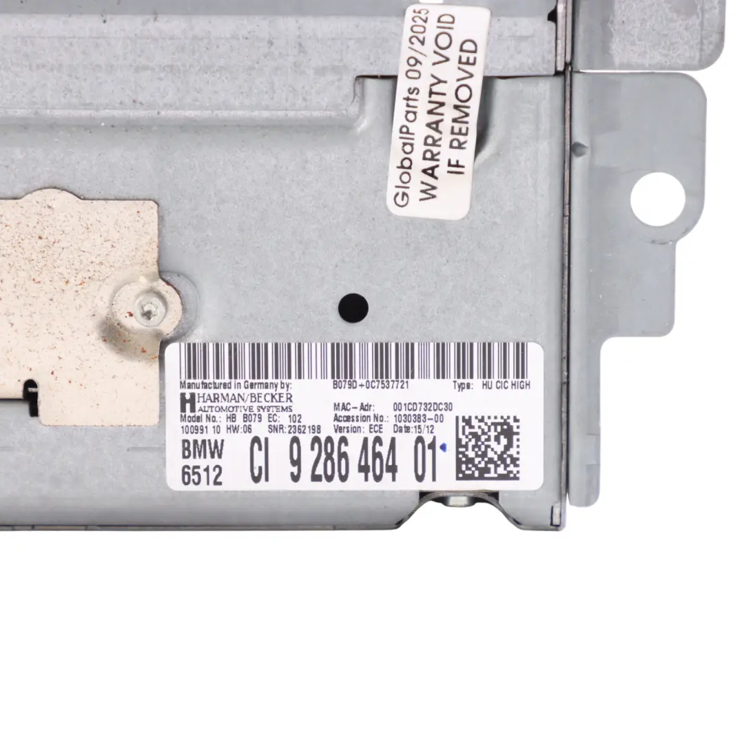 BMW F10 F20 F22 F30 Multimedia Stereo Navigation Sat Nav Head Unit High - SKU 9286464 - Part number 9286464