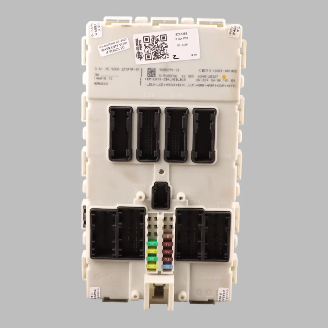 Body Comfort Module Control Unit FEM to BMW F20 F30 F31 with Part number 9288299 BMW F20 F30 F31 Body Comfort Module Control Unit FEM - SKU 9288299 - Part number 9288299