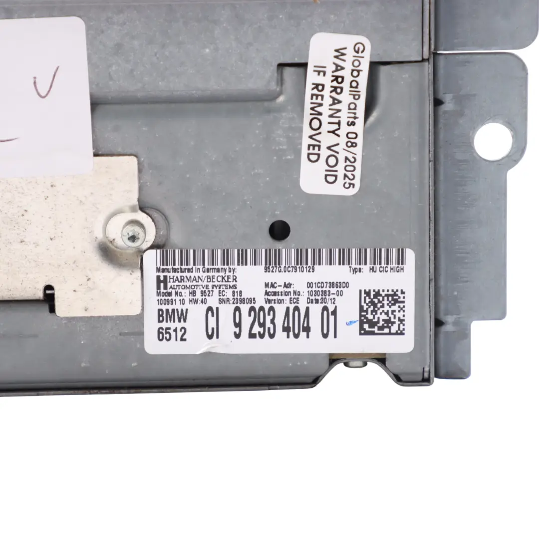 BMW X3 F25 CIC Sat Nav Professional Infotainment Radio Player Head Unit - SKU 9293404 - Part number 9293404