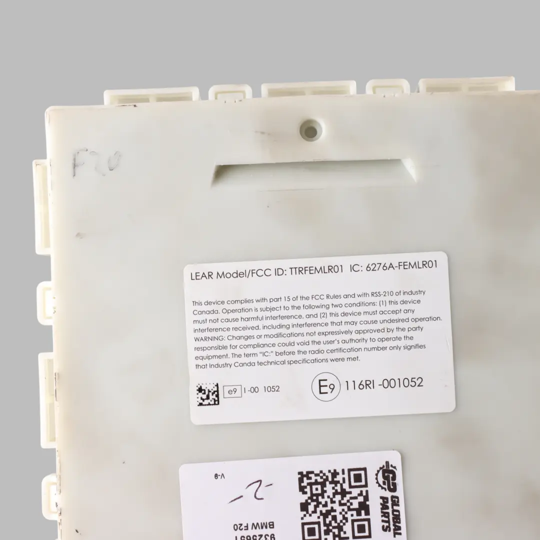Central Body Control Module Comfort Unit BCM ECU to BMW F20 with Part number 9325651 BMW F20 Central Body Control Module Comfort Unit BCM ECU - SKU 9325651 - Part number 9325651