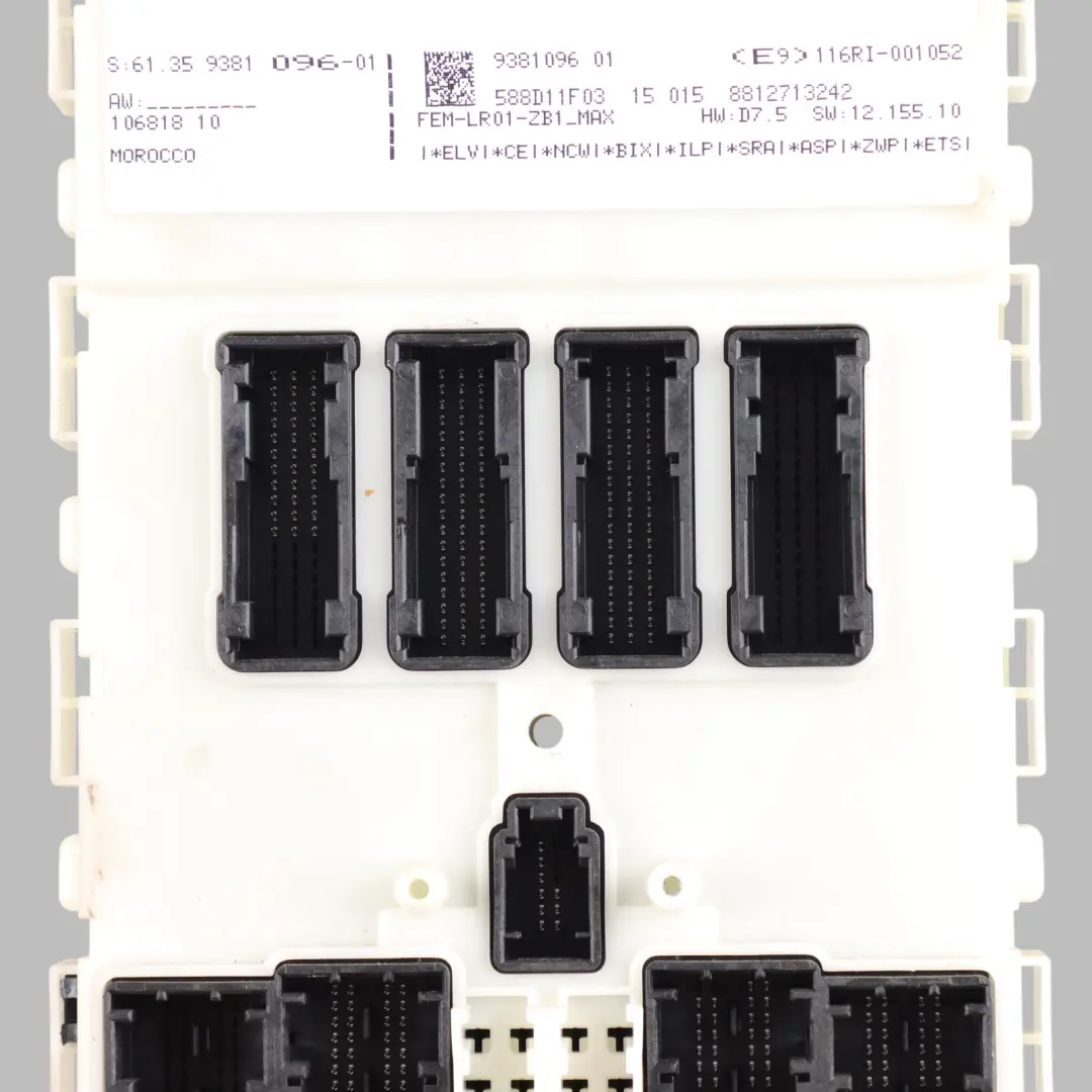 Front Electronic Body Control Module Unit FEM ECU to BMW F20 with Part number 9381096 BMW F20 Front Electronic Body Control Module Unit FEM ECU - SKU 9381096 - Part number 9381096