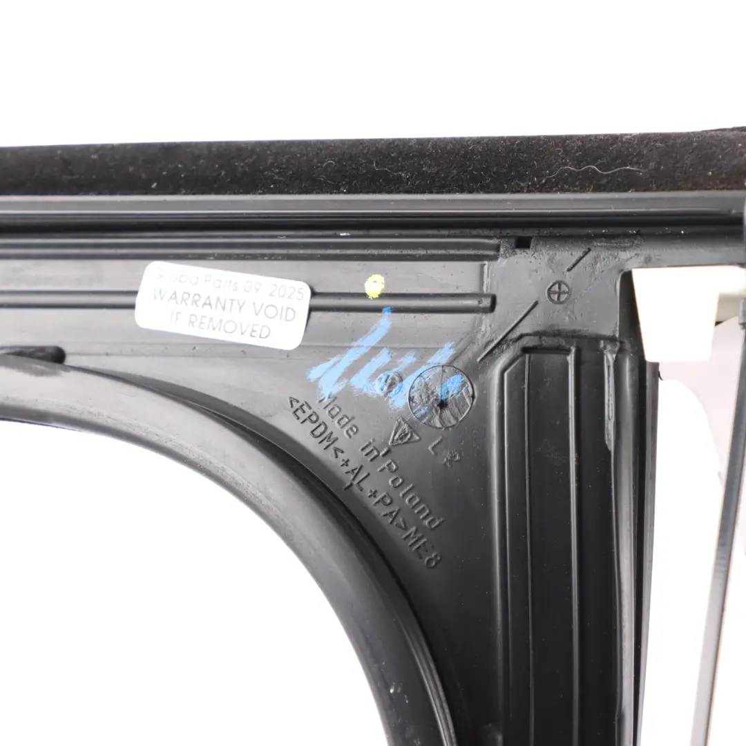 Mk2 Rear Door Window Guide Frame Left N/S to Porsche Cayenne 92A with Part number 95853343103 Porsche Cayenne 92A Mk2 Rear Door Window Guide Frame Left N/S - SKU 95853343103 - Part number 95853343103