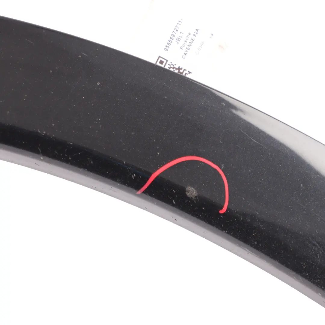 Front Wheel Arch Cover Trim Strip Left N/S Jet Black - C9X to Porsche Cayenne 92A with Part number 95855972711 Porsche Cayenne 92A Front Wheel Arch Cover Trim Strip Left N/S Jet Black - C9X - SKU 95855972711-JBL1 - Part number 95855972711