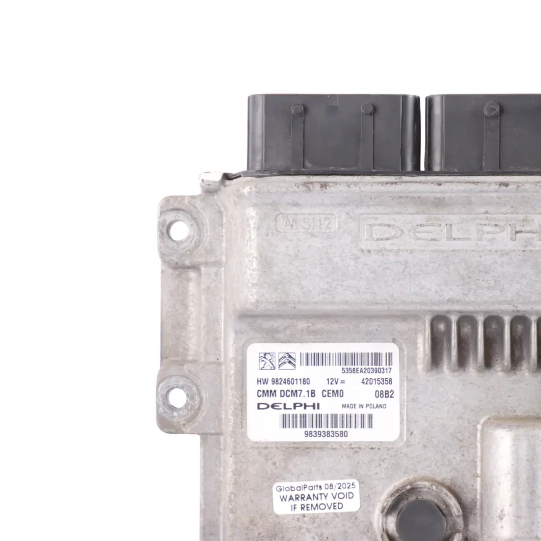 Citroen Relay III 2.2 HDI 140HP DW12RUD Engine Control ECU Manual to with Part number 9824601180 Citroen Relay III 2.2 HDI 140HP DW12RUD Engine Control ECU Manual - SKU 9824601180 - Part number 9824601180