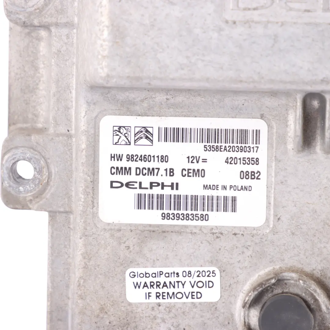 Citroen Relay III 2.2 HDI 140HP DW12RUD Engine Control ECU Manual to with Part number 9824601180 Citroen Relay III 2.2 HDI 140HP DW12RUD Engine Control ECU Manual - SKU 9824601180 - Part number 9824601180