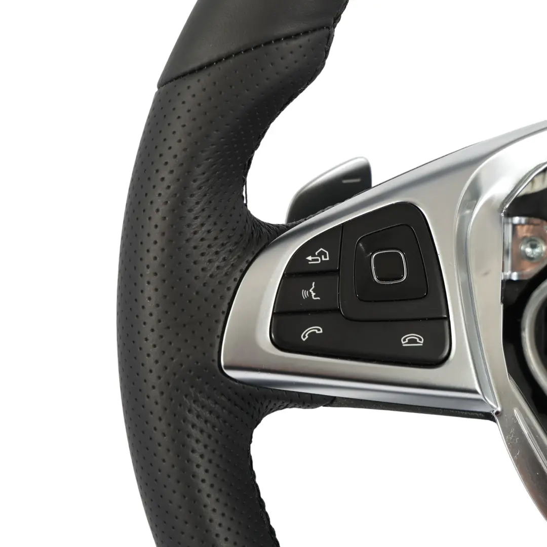 Mercedes W213 Volante NUOVO In Pelle Fondo Piatto Cambio al Volante - SKU A0004606600-1 - Numero di parte A0004606600