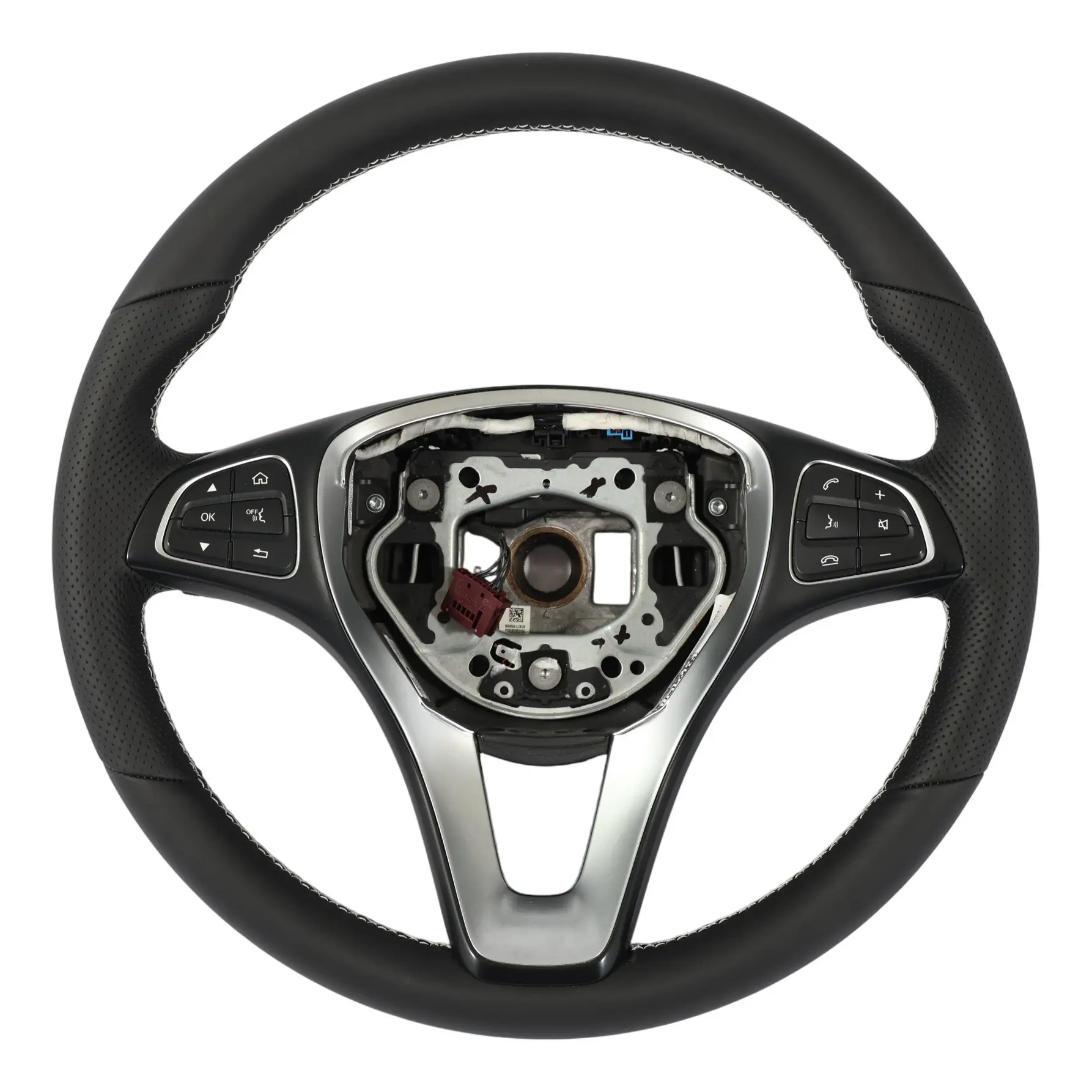 Mercedes X250 X470 Volante NUOVO Pelle Nera Fili Bianchi Multifunzione