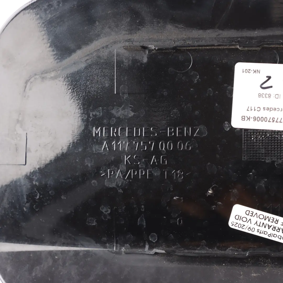 Filler Flap Tank Cover Kosmos Black - 191 to Mercedes CLA C117 Fuel with Part number A1177570006 Mercedes CLA C117 Fuel Filler Flap Tank Cover Kosmos Black - 191 - SKU A1177570006-KB - Part number A1177570006