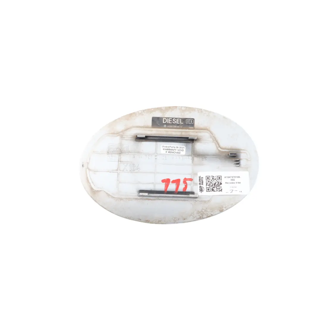 Filler Flap Cap Cover Trim Iridium Silver - 775 to Mercedes X164 Fuel with Part number A1647570106 Mercedes X164 Fuel Filler Flap Cap Cover Trim Iridium Silver - 775 - SKU A1647570106-IRS - Part number A1647570106