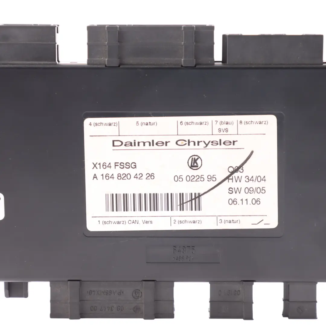 Third Seat Row Control Unit Power Folding Module FSSG to Mercedes X164 with Part number A1648204226 Mercedes X164 Third Seat Row Control Unit Power Folding Module FSSG - SKU A1648204226 - Part number A1648204226