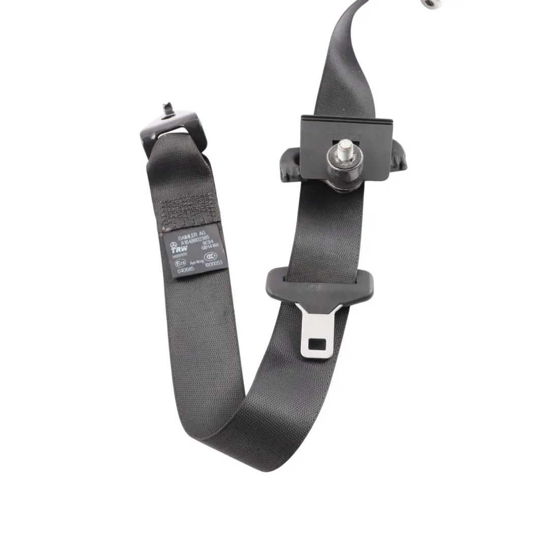 Mercedes ML W164 Rear Seat Safety Belt Right O/S Black - SKU A1648602385 - Part number A1648602385