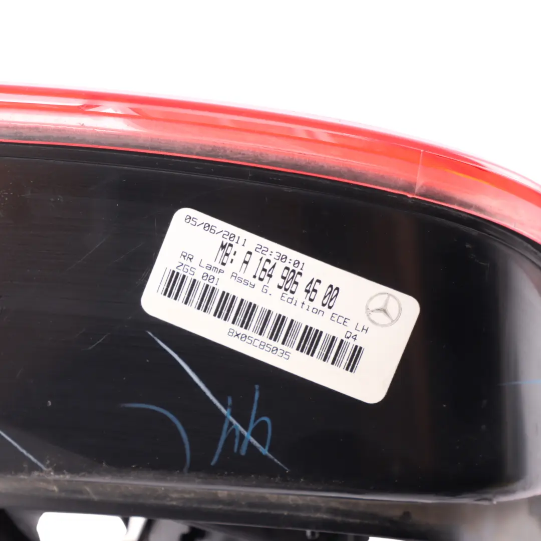 Tail Light Lamp Outer Left N/S to Mercedes ML W164 Grand Edition Rear with Part number A1649064600 Mercedes ML W164 Grand Edition Rear Tail Light Lamp Outer Left N/S - SKU A1649064600 - Part number A1649064600