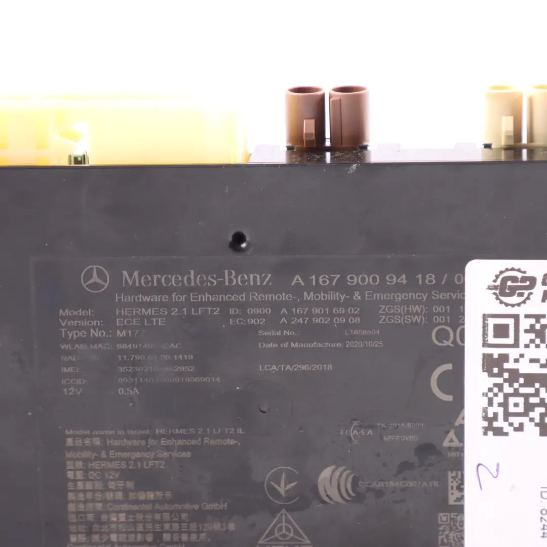 Telematics Emergency Call Module Control Unit to Mercedes C205 W205 with Part number A1679009418 Mercedes C205 W205 Telematics Emergency Call Module Control Unit - SKU A1679009418 - Part number A1679009418