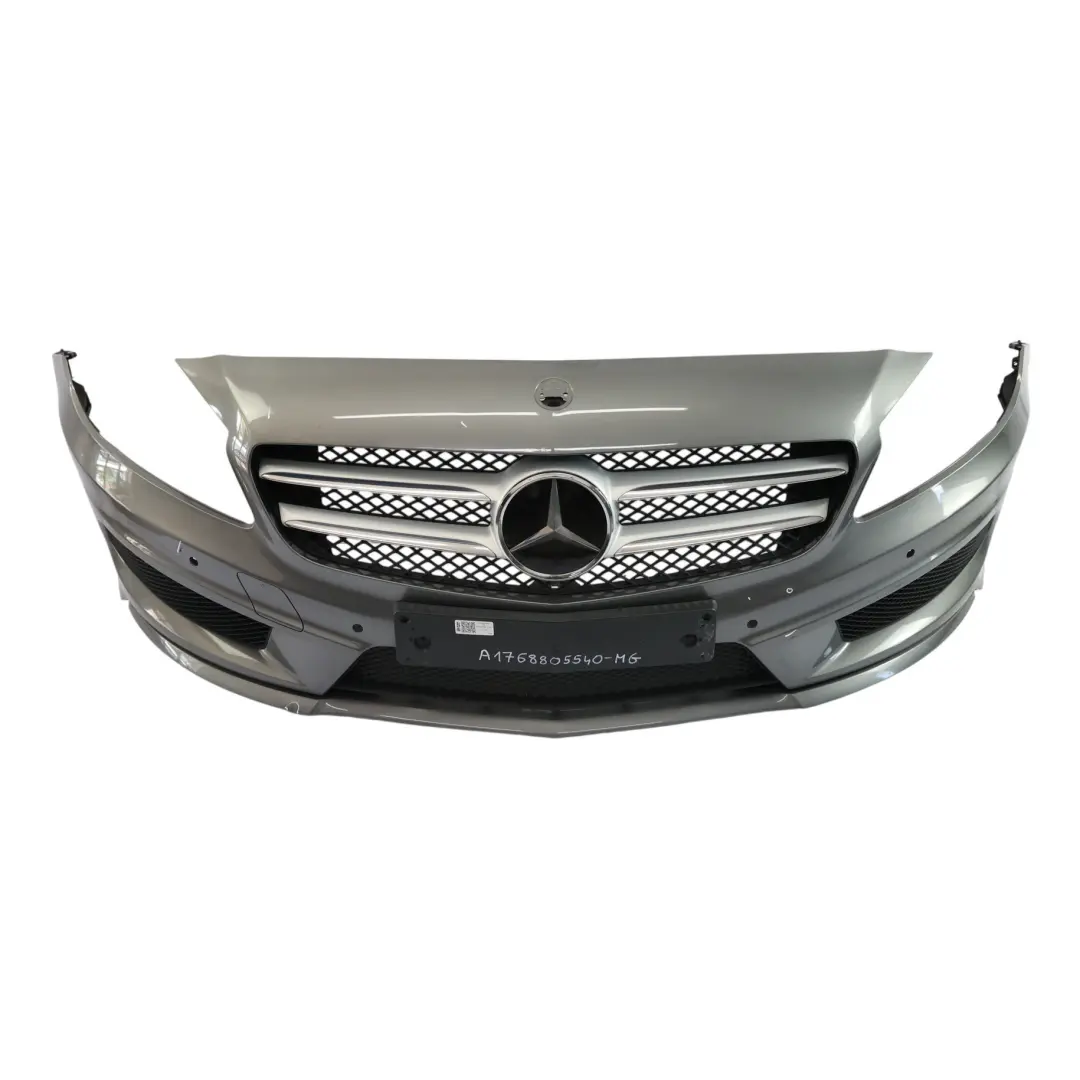 Front Bumper AMG Trim Panel Mountain Grey Metallic - 787 to Mercedes W176 with Part number A1768805540 Mercedes W176 Front Bumper AMG Trim Panel Mountain Grey Metallic - 787 - SKU A1768805540-MG - Part number A1768805540