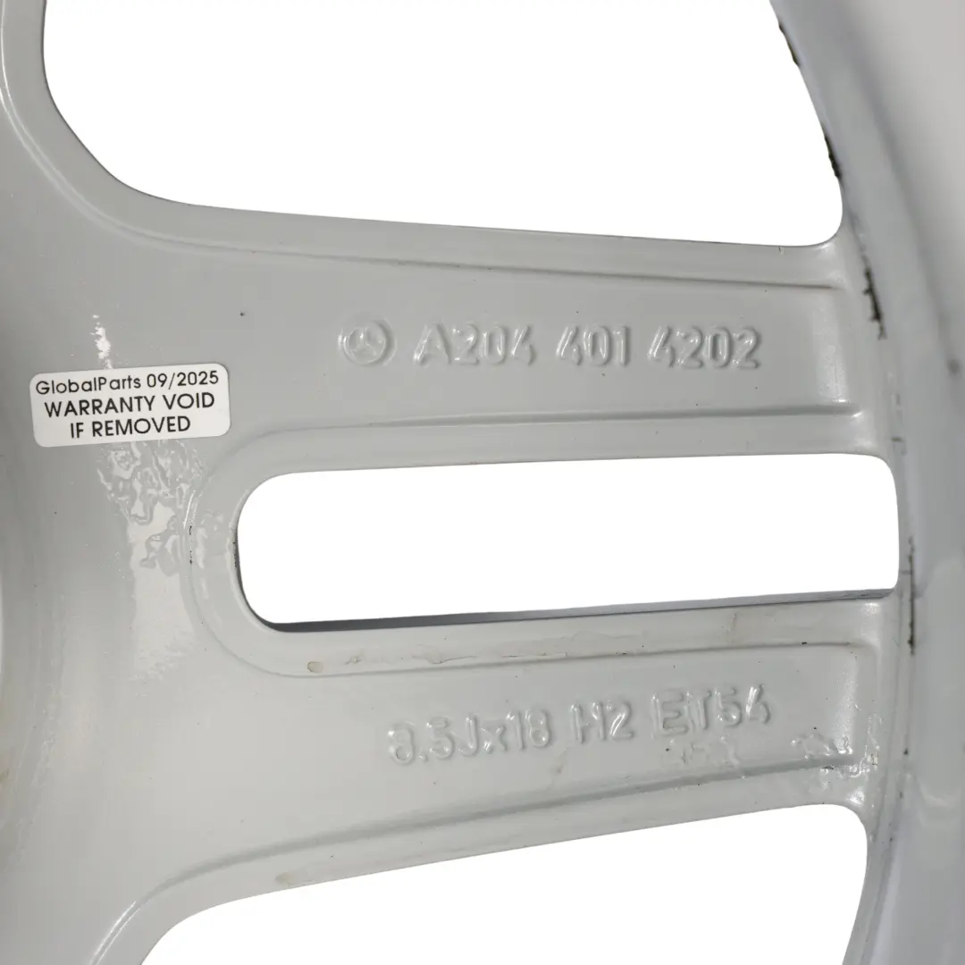 Mercedes W204 AMG Rear Silver Alloy Wheel Rim 18" 8,5J ET:54 - SKU A2044014202-1 - Part number A2044014202