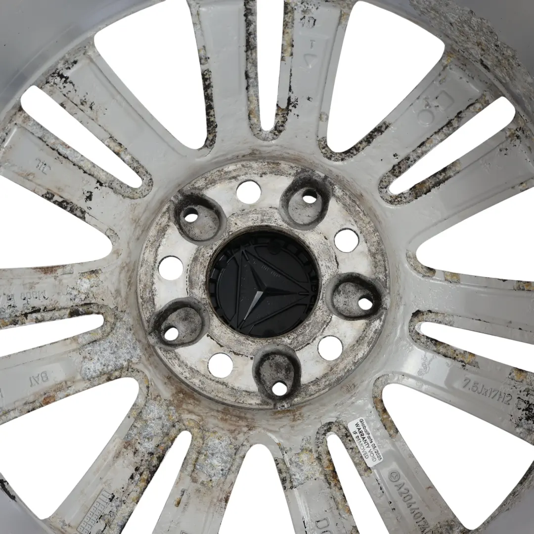 Mercedes W204 7 Double Spoke Silver Alloy Wheel Rim 17" 7,5J ET:47 - SKU A2044017402-1 - Part number A2044017402