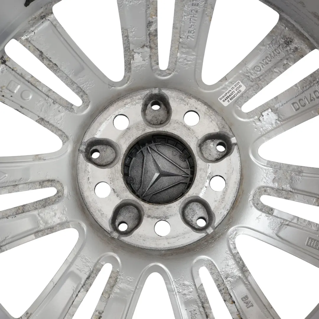 Mercedes W204 Wheel Rim Alloy Silver 17" 7,5J ET:47 7 Double Spoke - SKU A2044017402-2 - Part number A2044017402