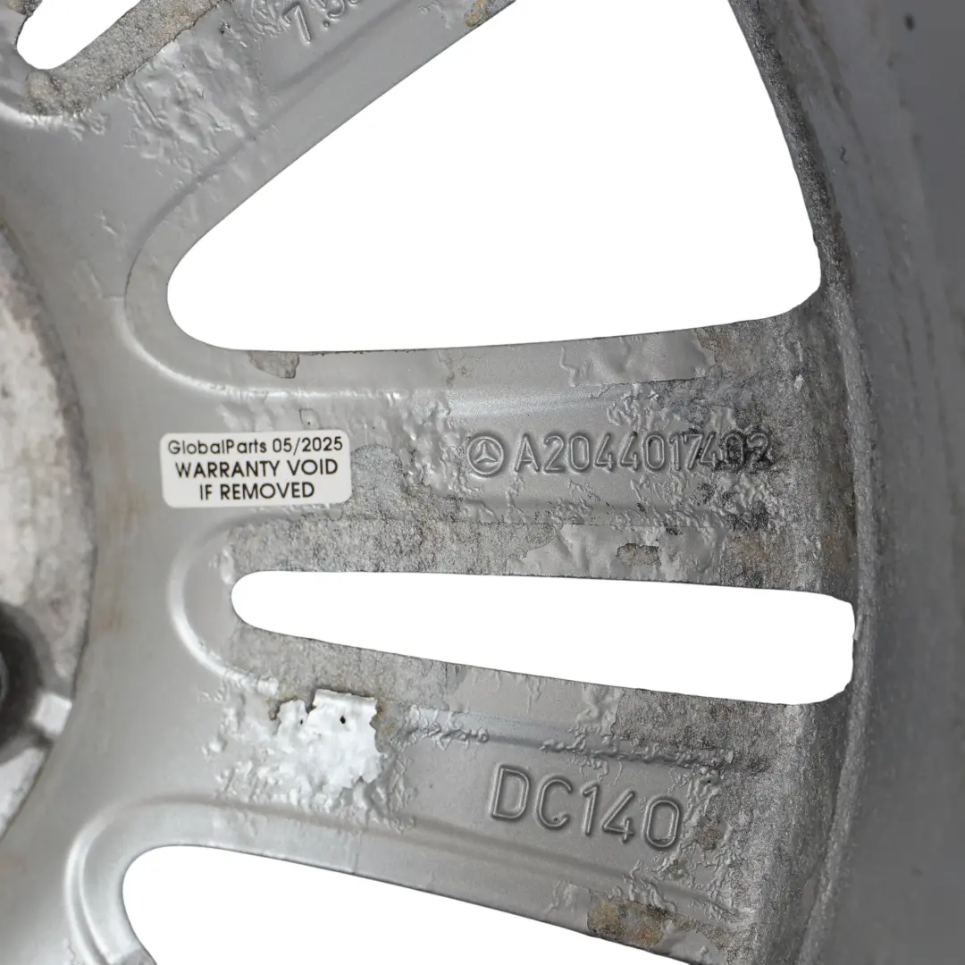 Mercedes W204 Wheel Rim Alloy Silver 17" 7,5J ET:47 7 Double Spoke - SKU A2044017402-2 - Part number A2044017402
