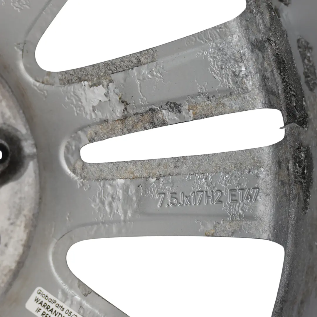 Mercedes W204 Wheel Rim Alloy Silver 17" 7,5J ET:47 7 Double Spoke - SKU A2044017402-2 - Part number A2044017402