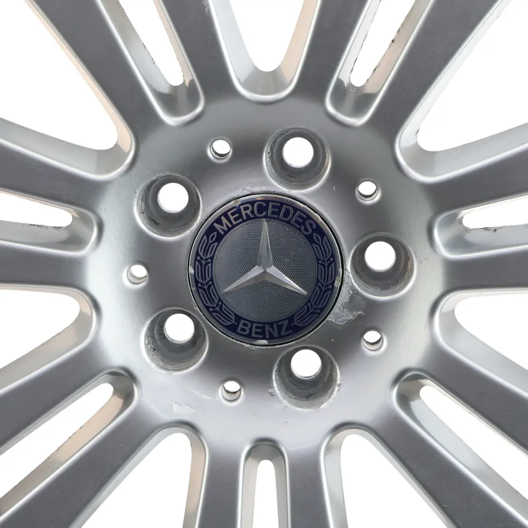 Mercedes W204 Wheel Rim Alloy Silver 17" 7,5J ET:47 7 Double Spoke - SKU A2044017402-2 - Part number A2044017402