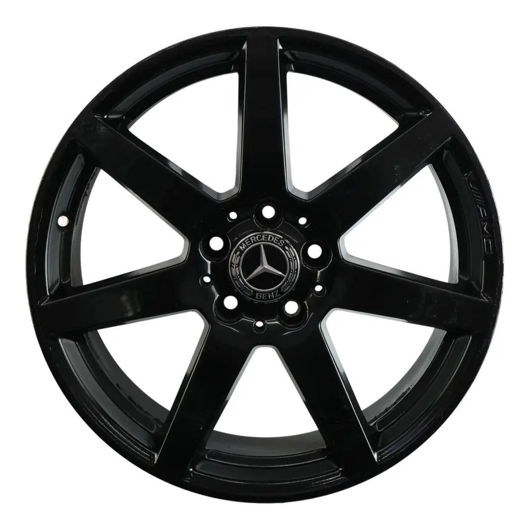 Mercedes W204 7-Spoke AMG Front Black Alloy Wheel Rim 18" 8,5J ET:54 - SKU A2044019902-7 - Part number A2044019902