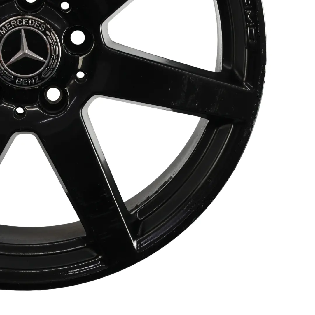 Mercedes W204 7-Spoke AMG Front Black Alloy Wheel Rim 18" 8,5J ET:54 - SKU A2044019902-7 - Part number A2044019902