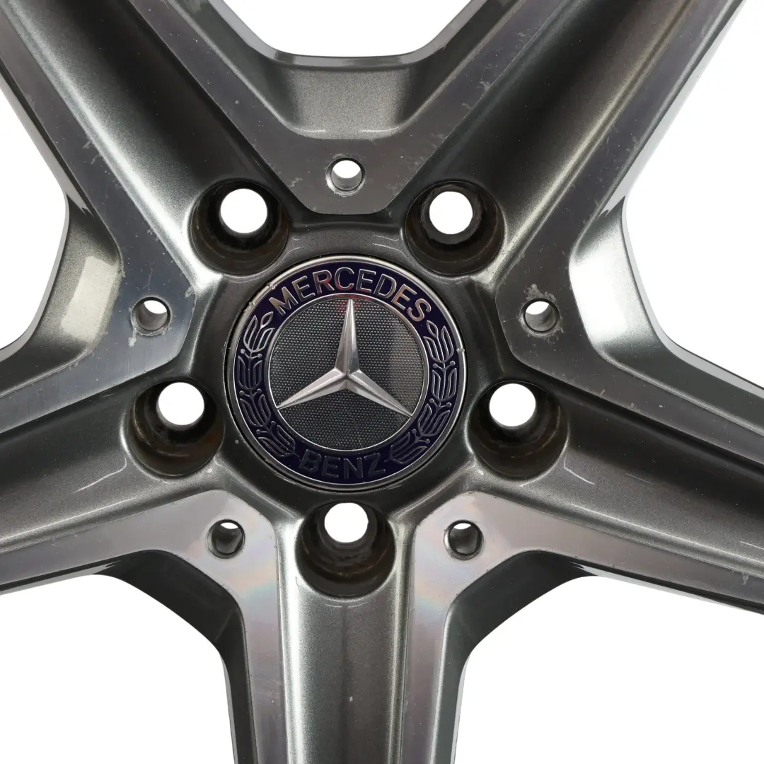 Mercedes W205 Himalaya Grey AMG Alloy Wheel Rim 5 Spoke 18" 8,5J - SKU A2054011200-2 - Numéro de pièce A2054011200
