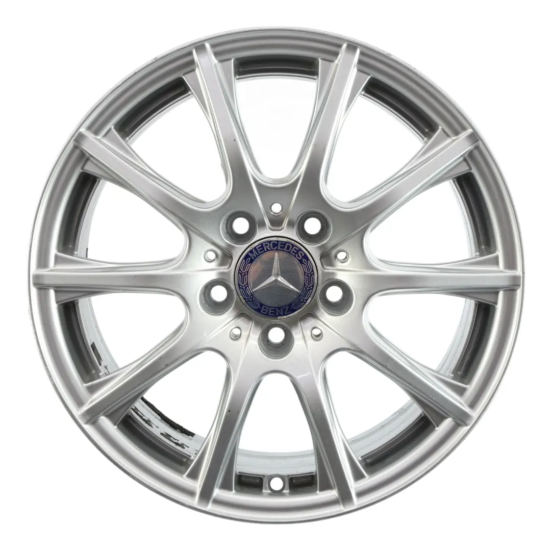Cerchio In Lega Argento 16'' 6,5J ET:38 10 Razze per Mercedes W205 con numero di parte A2054012400 Mercedes W205 Cerchio In Lega Argento 16'' 6,5J ET:38 10 Razze - SKU A2054012400-2 - Numero di parte A2054012400