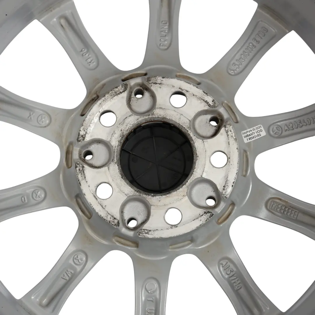 Alloy Wheel Rim 16'' 6,5J ET:38 10 Spoke to Mercedes W205 Silver with Part number A2054012400 Mercedes W205 Silver Alloy Wheel Rim 16'' 6,5J ET:38 10 Spoke - SKU A2054012400-3 - Part number A2054012400