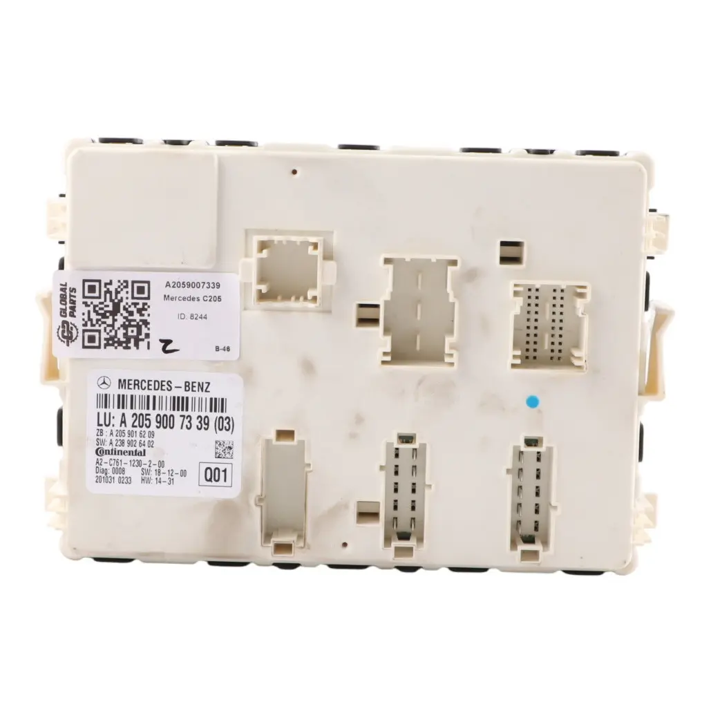 Mercedes W205 BCM Módulo Control Carrocería Unidad ECU A2059007339