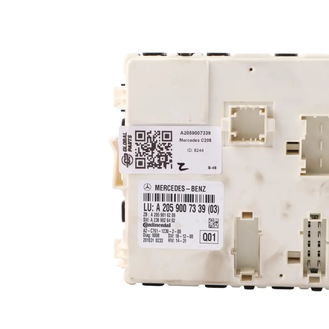 Módulo Control Carrocería Unidad ECU para Mercedes W205 BCM con número de pieza A2059007339 Mercedes W205 BCM Módulo Control Carrocería Unidad ECU - SKU A2059007339 - Número de pieza A2059007339