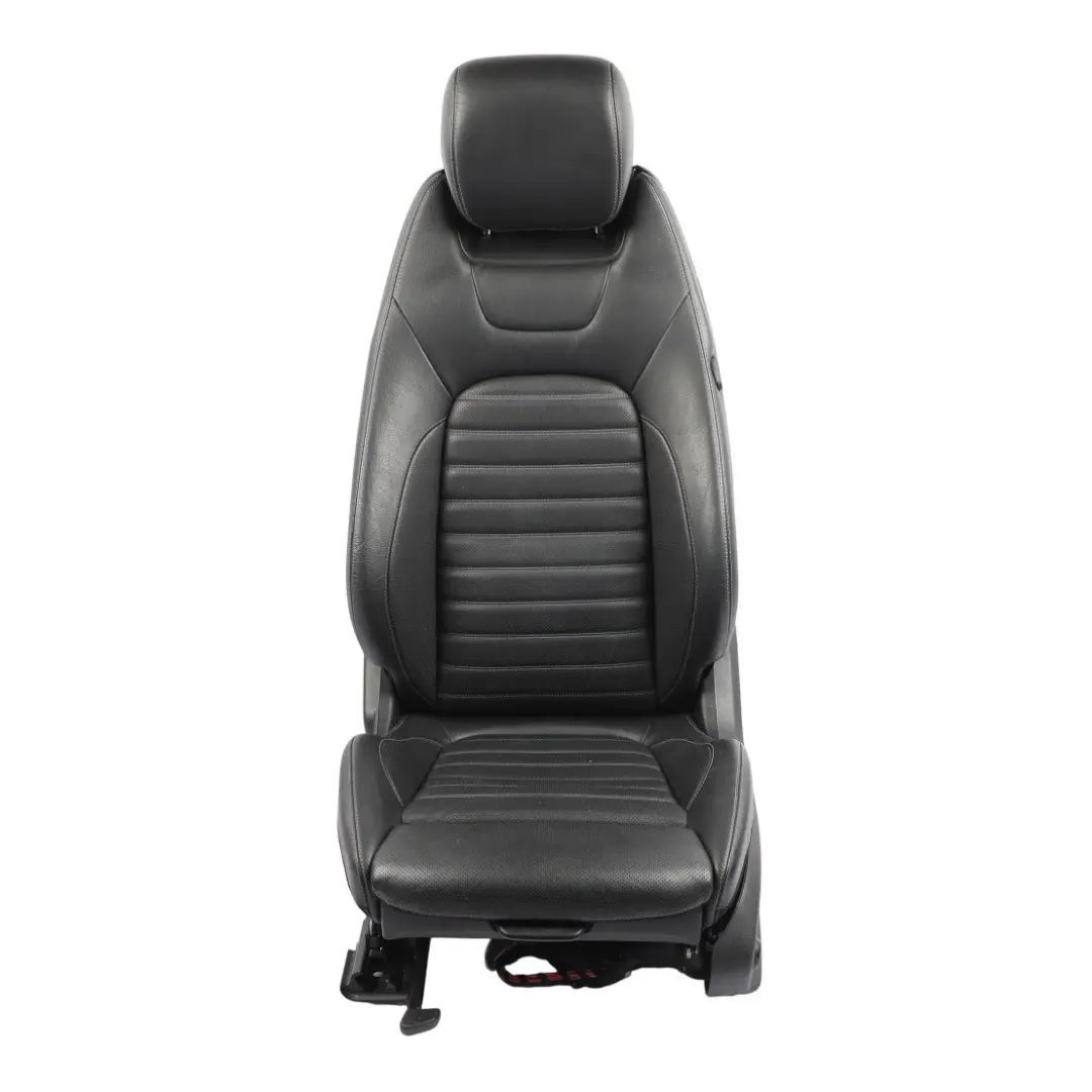 Front Left N/S Interior Heated Black Leather to Mercedes C205 Coupe Seat with Part number A2059106102 Mercedes C205 Coupe Seat Front Left N/S Interior Heated Black Leather - SKU A2059106102-2 - Part number A2059106102