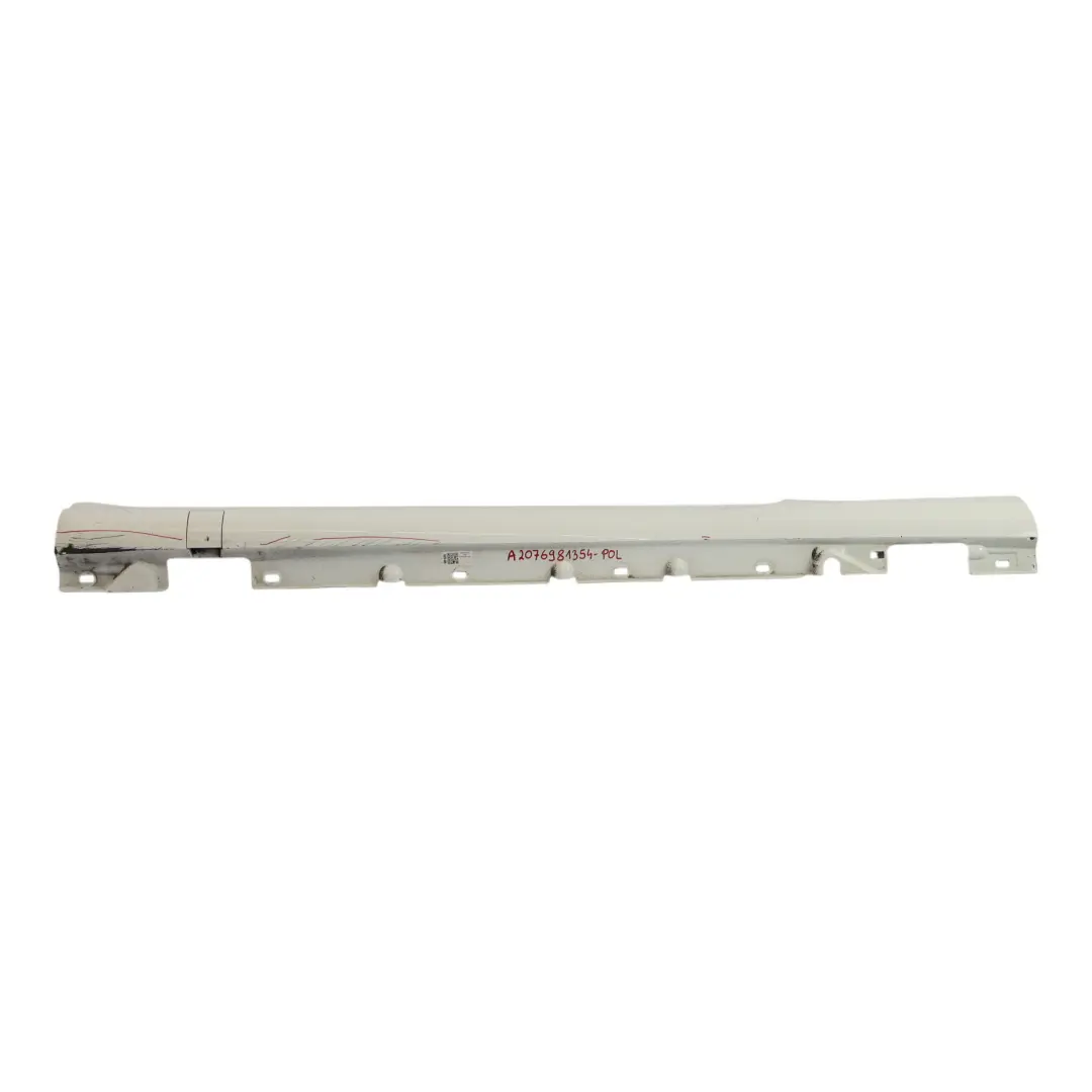 Mercedes W207 Side Skirt AMG Door Sill Cover Left N/S Polar White - 149 - SKU A2076981354-POL - Part number A2076981354