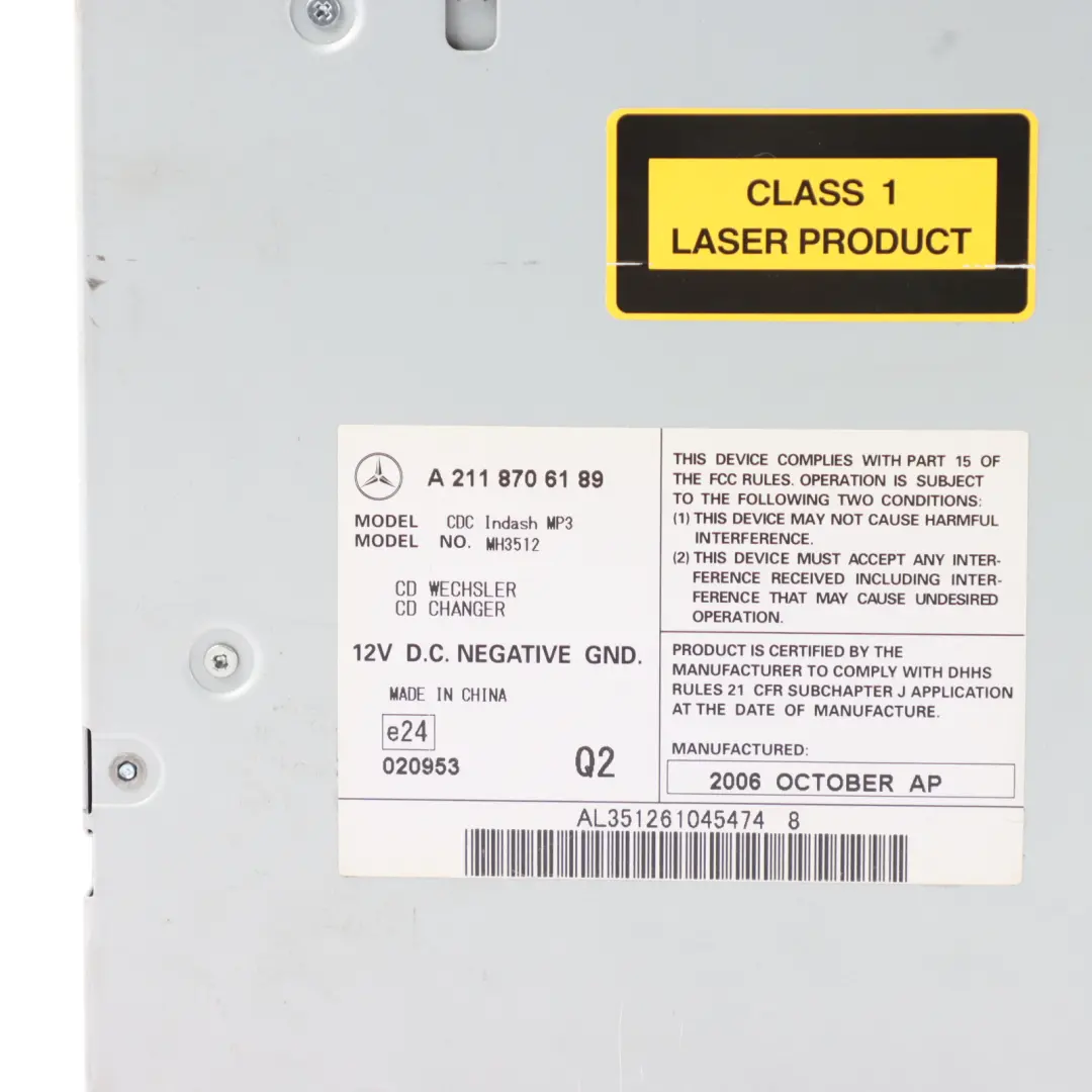 Mercedes W164 W169 W211 W245 Disc CD Changer - SKU A2118706189 - Part number A2118706189