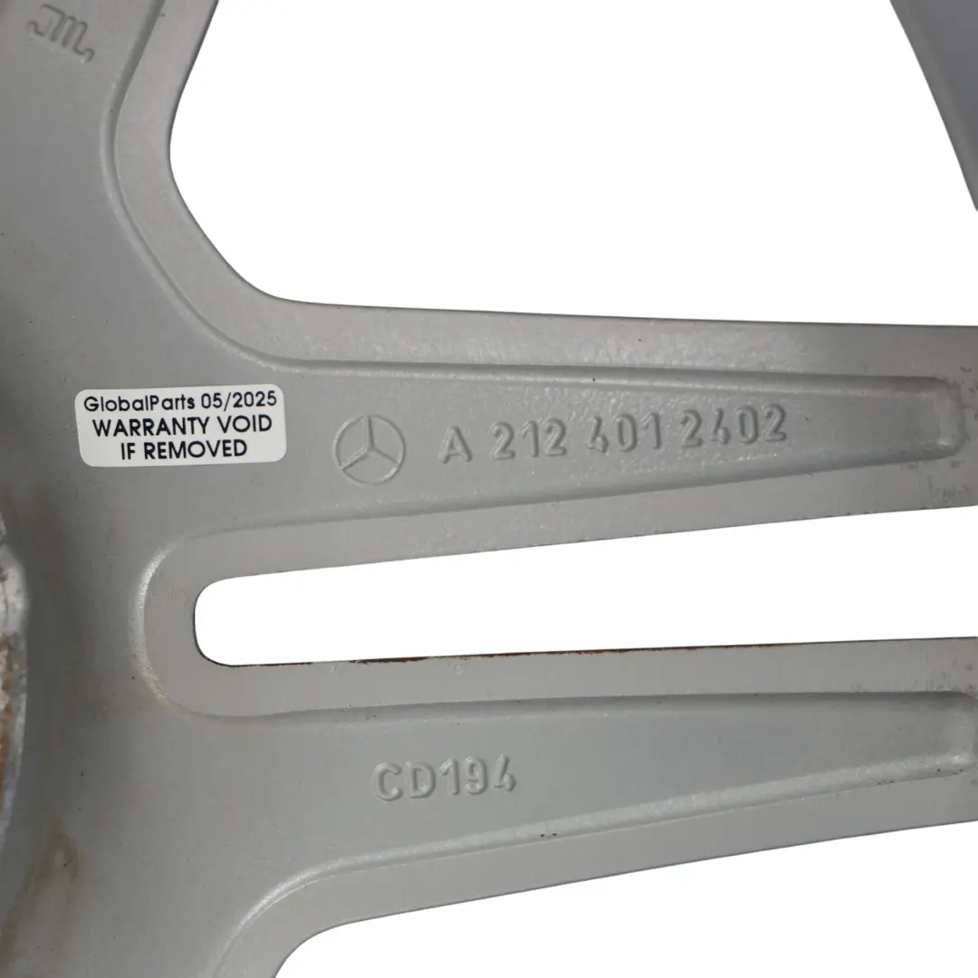 Axle Silver Alloy Wheel Rim 18" ET:54 9J to Mercedes W212 Rear with Part number A2124012402 Mercedes W212 Rear Axle Silver Alloy Wheel Rim 18" ET:54 9J - SKU A2124012402-3 - Part number A2124012402