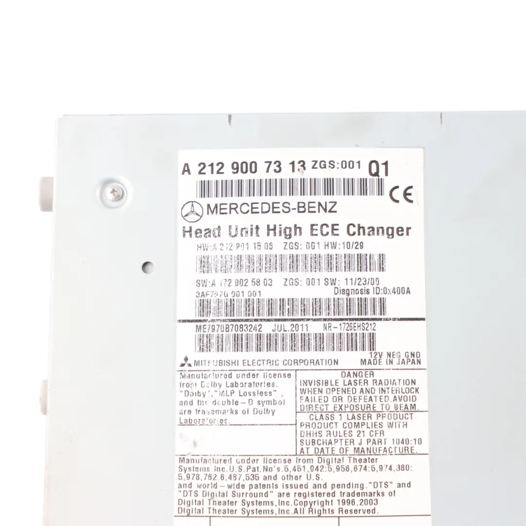 Mercedes W212 CD Player Audio Stereo Radio Head Unit - SKU A2129007313 - Part number A2129007313